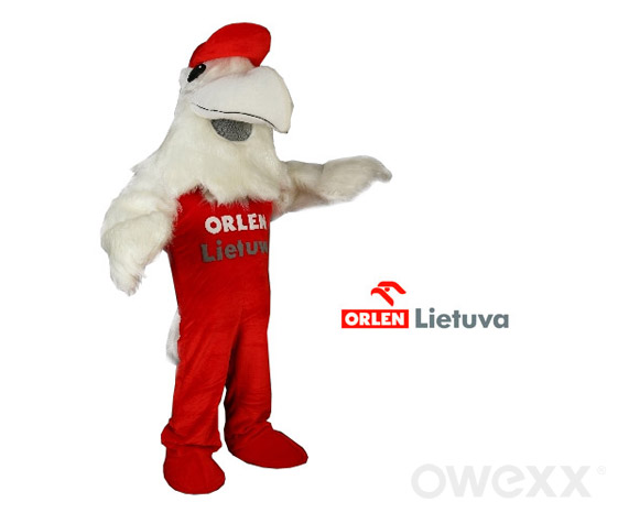 Degalinių tinklui ORLEN LIETUVA sukurtas reklaminis kostiumas erelis iš dirbtinio kailio (www.reklaminiaikostiumai.lt)